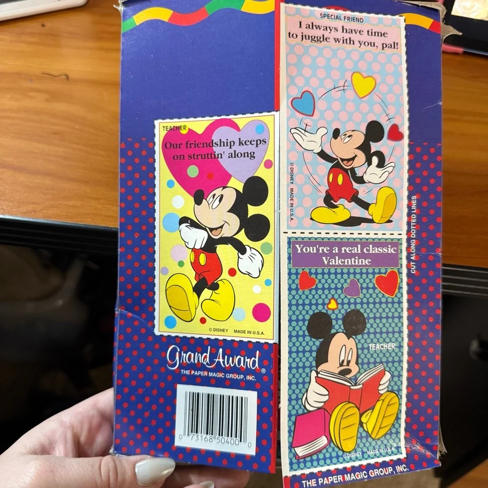 Vintage Mickey Mouse Valentines Cards Colorful with Envelopes Set of‎ 42